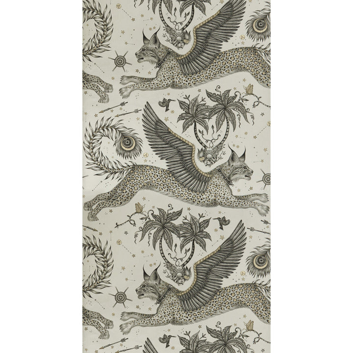Lynx Gilver by Clarke And Clarke Designer Wallcovering WILDERIE BY EMMA J SHIPLEY FOR C&C PAPER - 100% United Kingdom Horizontal: and Vertical: 20.5 - Swanky Fabrics -