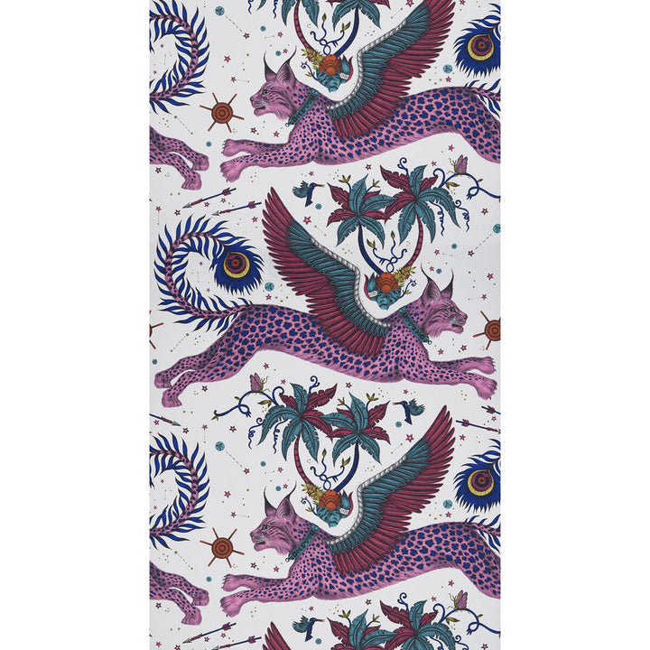 Lynx Magenta by Clarke And Clarke Designer Wallcovering WILDERIE BY EMMA J SHIPLEY FOR C&C NON WOVEN - 100% United Kingdom Horizontal: 0 and Vertical: 25.24 21 - Swanky Fabrics -