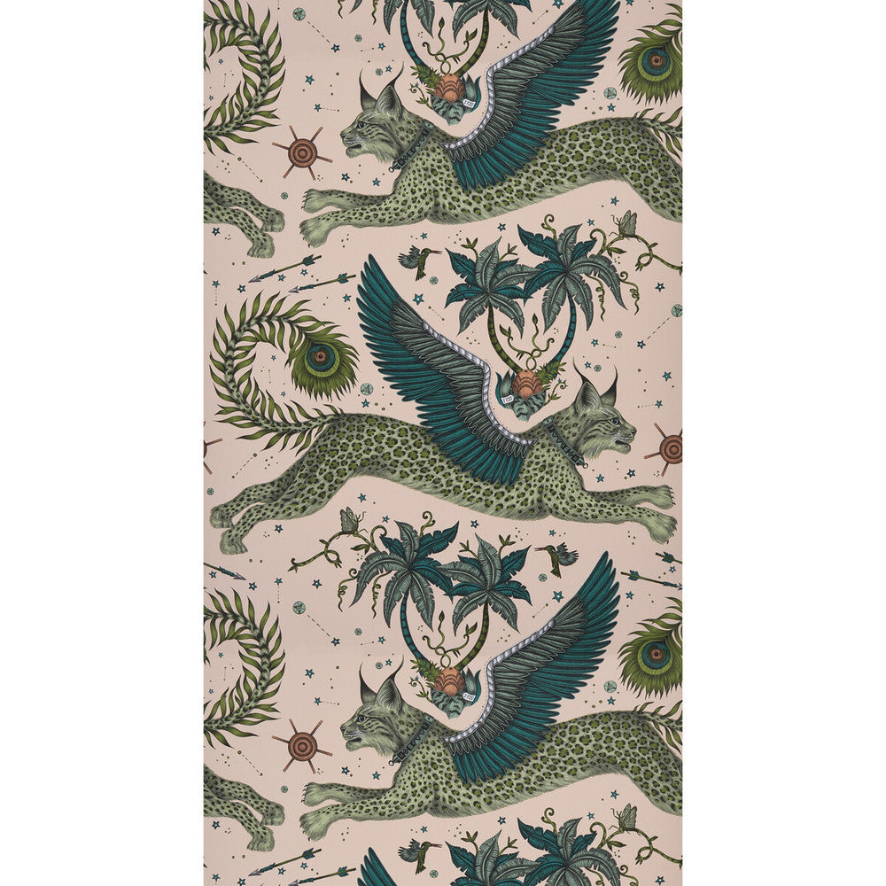 Lynx Pink by Clarke And Clarke Designer Wallcovering WILDERIE BY EMMA J SHIPLEY FOR C&C NON WOVEN - 100% United Kingdom Horizontal: 0 and Vertical: 25.24 21 - Swanky Fabrics -