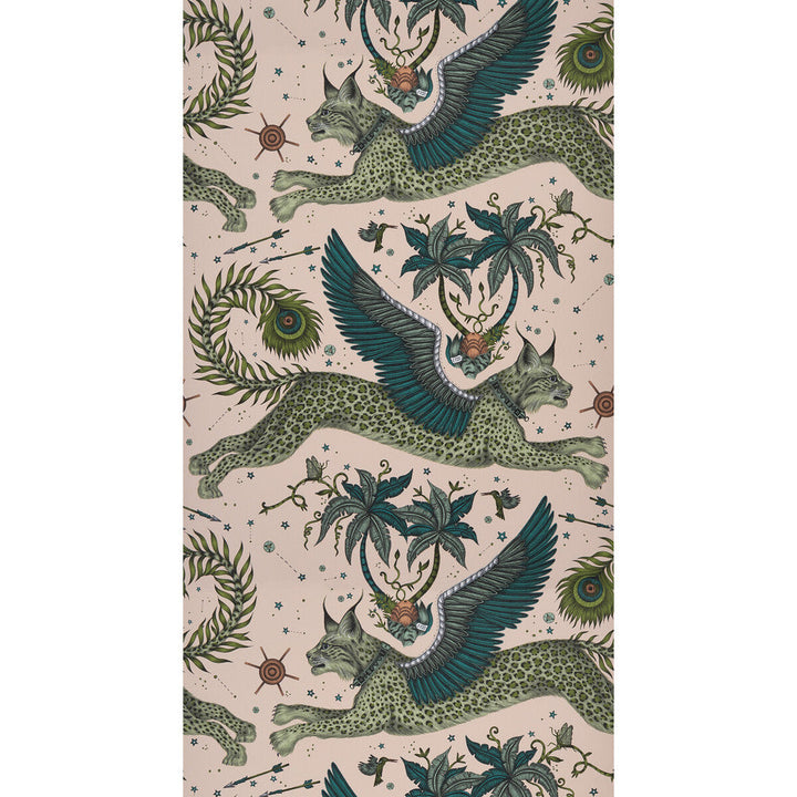 Lynx Pink by Clarke And Clarke Designer Wallcovering WILDERIE BY EMMA J SHIPLEY FOR C&C NON WOVEN - 100% United Kingdom Horizontal: 0 and Vertical: 25.24 21 - Swanky Fabrics -