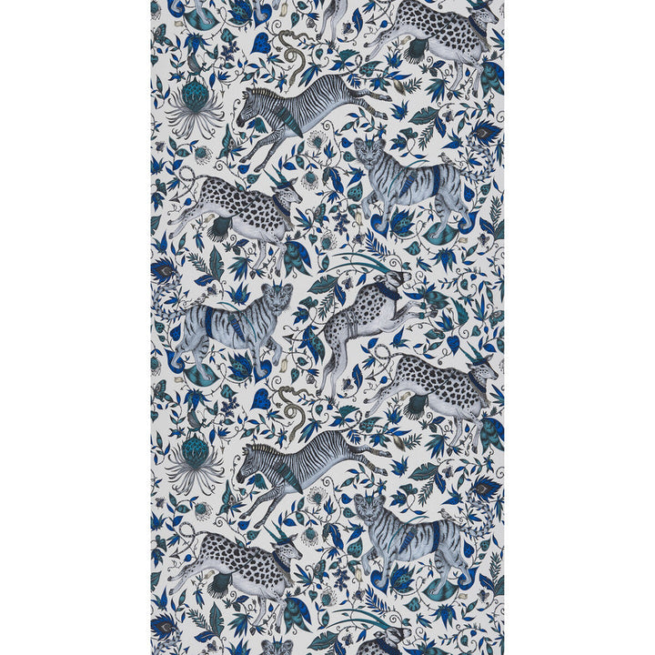 Protea Blue by Clarke And Clarke Designer Wallcovering WILDERIE BY EMMA J SHIPLEY FOR C&C NON WOVEN - 100% United Kingdom Horizontal: 0 and Vertical: 20.48 21 - Swanky Fabrics -