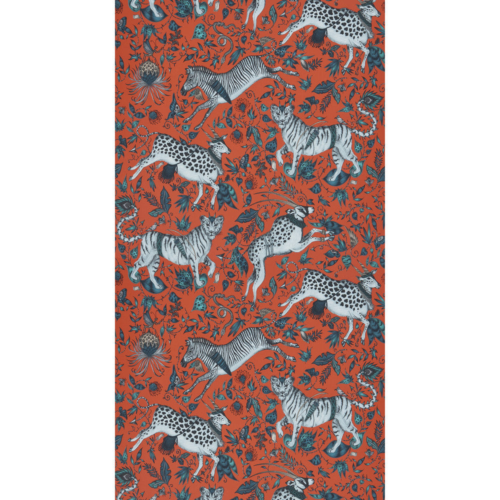 Protea Coral by Clarke And Clarke Wallcovering WILDERIE BY EMMA J SHIPLEY FOR C&C NON WOVEN - 100% United Kingdom Horizontal: 0 and Vertical: 20.48 21 - Fabric Carolina -