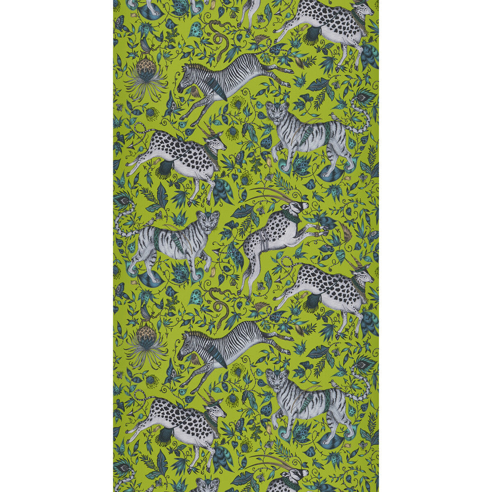 Protea Lime by Clarke And Clarke Designer Wallcovering WILDERIE BY EMMA J SHIPLEY FOR C&C NON WOVEN - 100% United Kingdom Horizontal: 0 and Vertical: 20.48 21 - Swanky Fabrics -