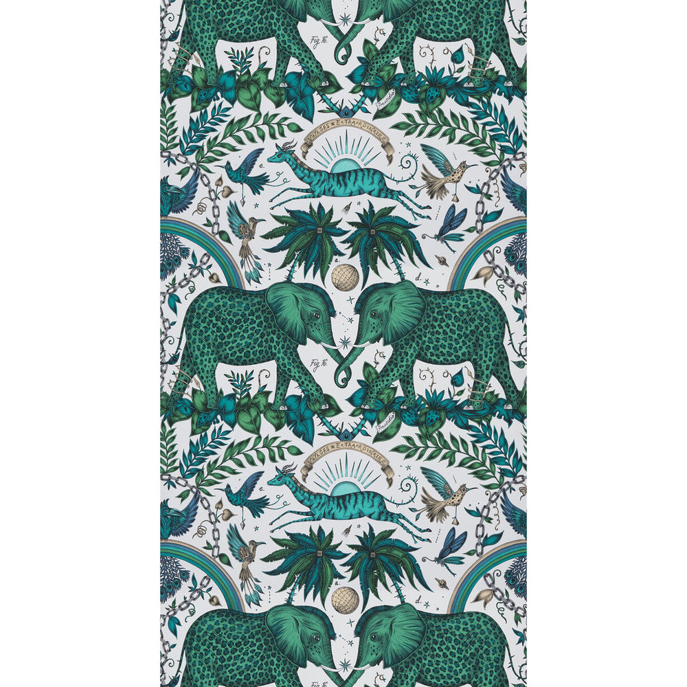 Zambezi Green by Clarke And Clarke Wallcovering WILDERIE BY EMMA J SHIPLEY FOR C&C PAPER - 100% United Kingdom Horizontal: and Vertical: 18 20.5 - Fabric Carolina -