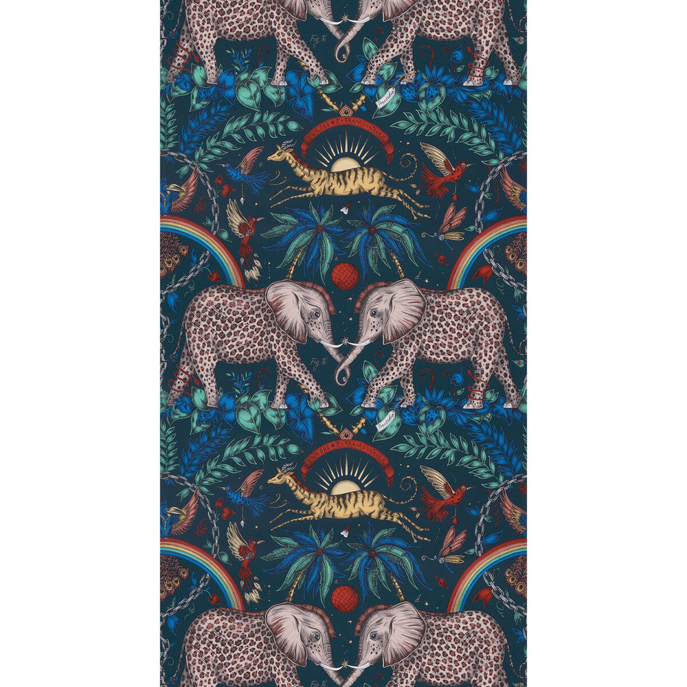 Zambezi Navy by Clarke And Clarke Wallcovering WILDERIE BY EMMA J SHIPLEY FOR C&C NON WOVEN - 100% United Kingdom Horizontal: 0 and Vertical: 18 21 - Fabric Carolina -