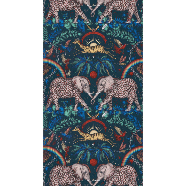 Zambezi Navy by Clarke And Clarke Designer Wallcovering WILDERIE BY EMMA J SHIPLEY FOR C&C NON WOVEN - 100% United Kingdom Horizontal: 0 and Vertical: 18 21 - Swanky Fabrics -