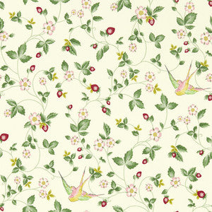 Wild Strawberry Wp Ivory by Clarke And Clarke Wallcovering