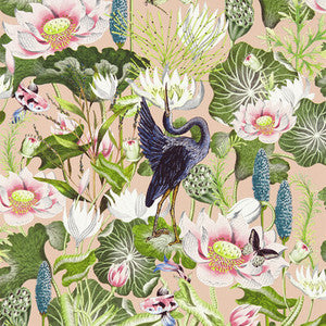 Waterlily Wp Blush by Clarke And Clarke Wallcovering