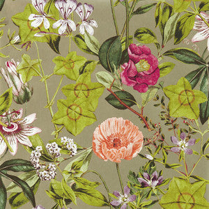 Passiflora Mulberry/Gilver Wp by Clarke And Clarke Wallcovering