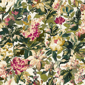 Lilum Olive Raspberry Wp W0158/03.CAC.0 by Clarke And Clarke Wallcovering