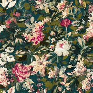 Lilum Peacock Wp W0158/04.CAC.0 by Clarke And Clarke Wallcovering