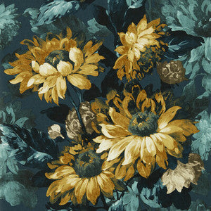 Sunforest Denim Ochre Wp W0162/01.CAC.0 by Clarke And Clarke Wallcovering