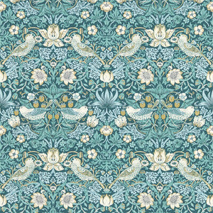 Strawberry Thief Teal Wp W0171/06.CAC.0 by Clarke And Clarke Wallcovering