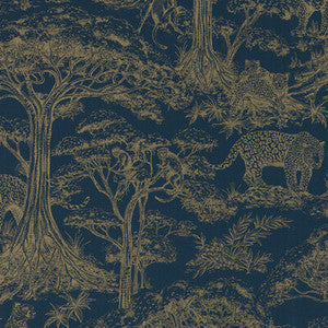 Kisumu Midnight/Luxe Wp W0185/02.CAC.0 by Clarke And Clarke Wallcovering