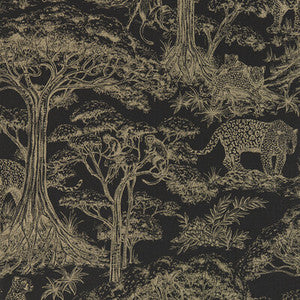 Kisumu Noir/Luxe Wp W0185/04.CAC.0 by Clarke And Clarke Wallcovering