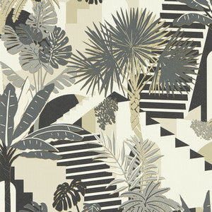Malindi Charcoal Wp W0186/01.CAC.0 by Clarke And Clarke Wallcovering