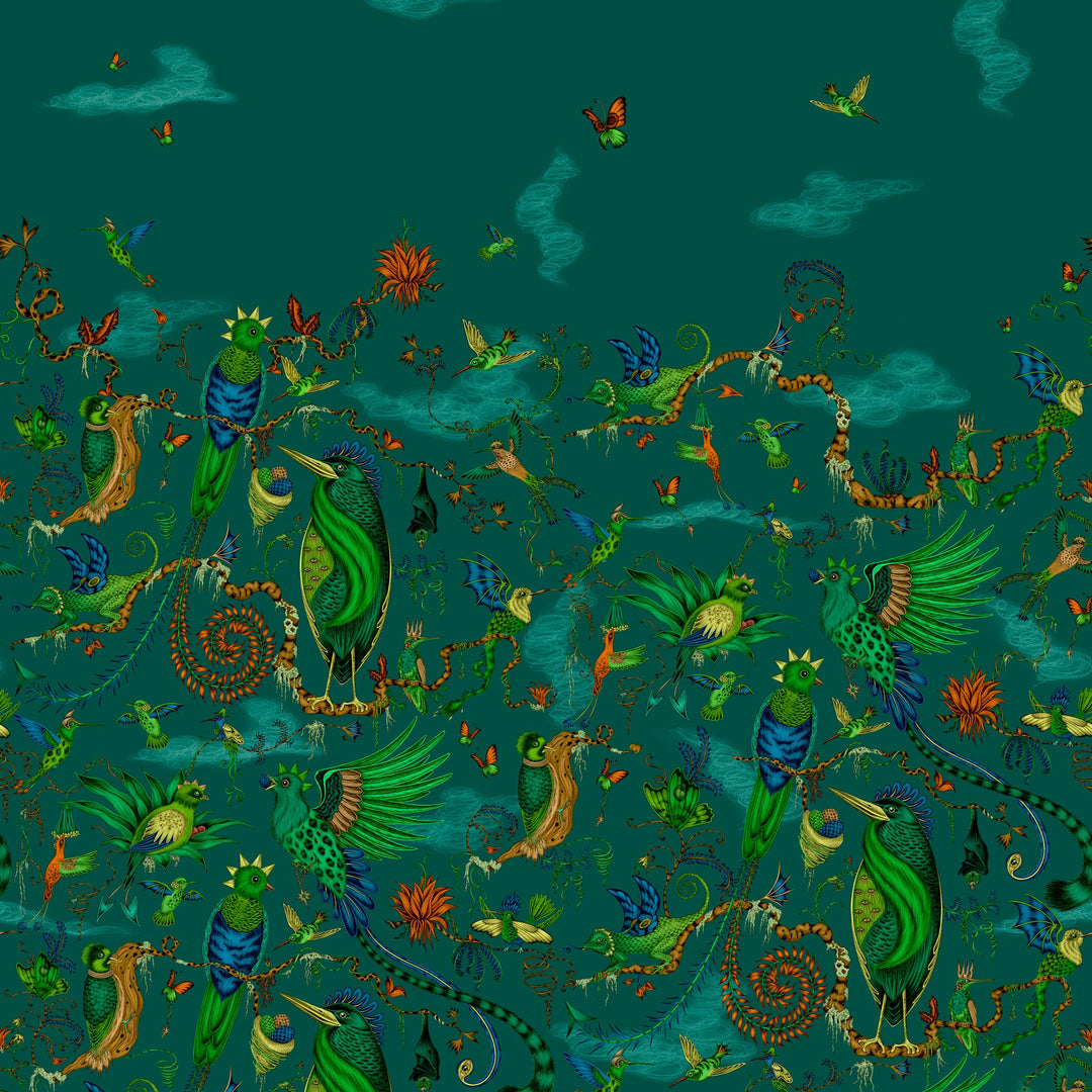 Forest/Teal Wp By Clarke & Clarke Wallcovering