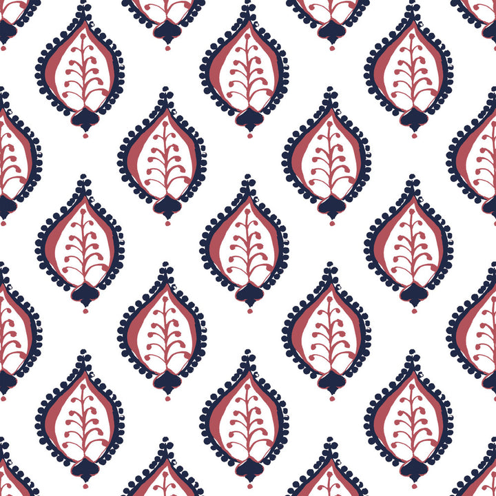 W04Vl-3 Gentle Red Wallpaper by Aoc Wallpaper HERITAGE WALLPAPER 100%PA USA Horizontal: 7 and Vertical: 6.75 27 in - Fabric Carolina -