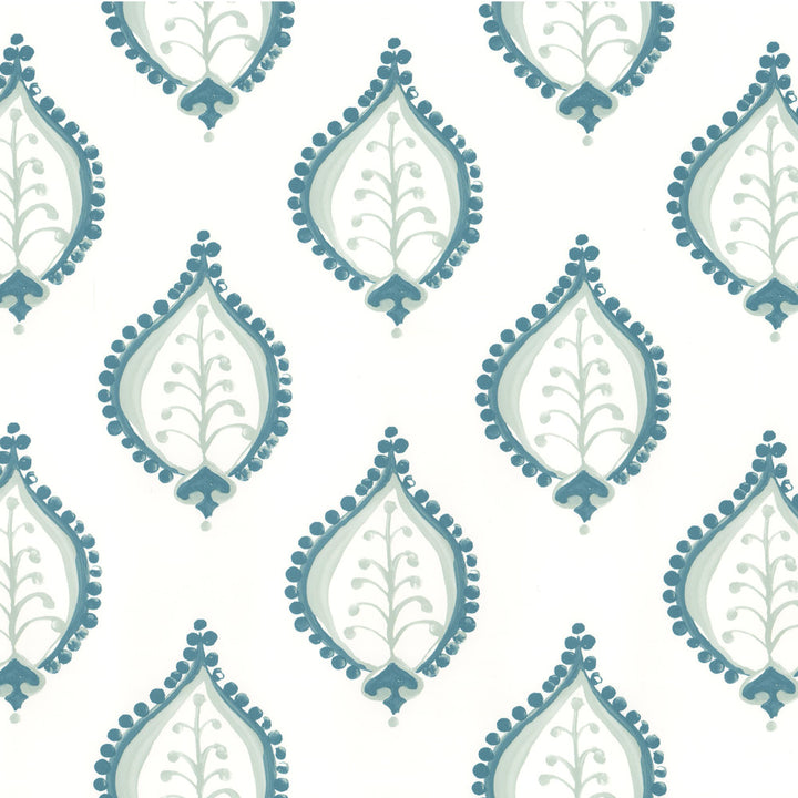 W04Vl Gentle 8 Aqua by Aoc Wallcovering ART OF COLOR HERITAGE WALLPAPER II 100%PA USA Horizontal: 7.000 and Vertical: 6.750 27 in - Fabric Carolina -