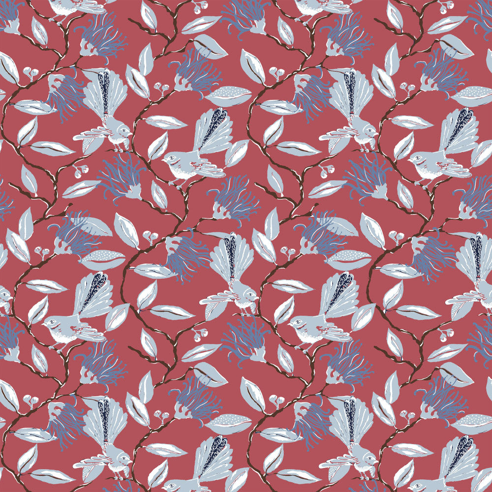 W05Vl-5 Onlooker Red Wallpaper by Aoc Wallpaper HERITAGE WALLPAPER 100%PA USA Horizontal: 21 and Vertical: 13.5 27 in - Fabric Carolina -