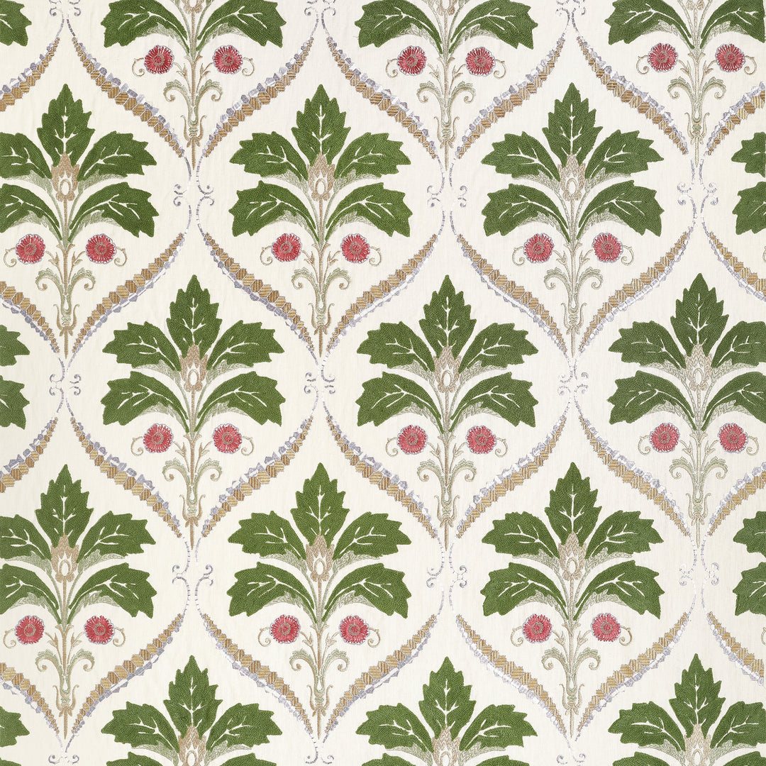 KENDALL DAMASK EMBROIDERY - Olive by Thibaut Fabric