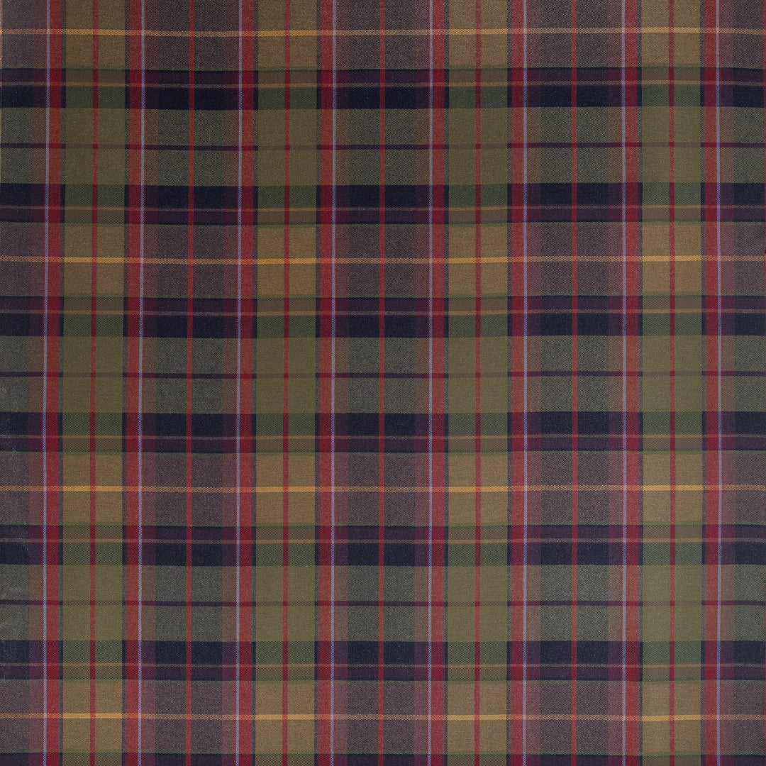 SCOT'S PLAID - Olive and Cranberry by Thibaut Fabric