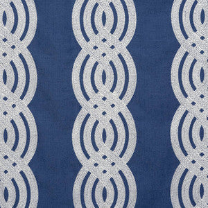 Braid Embroidery Navy W710802 by Thibaut Fabric