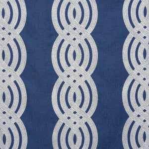 Braid Embroidery Navy W710802 by Thibaut Fabric