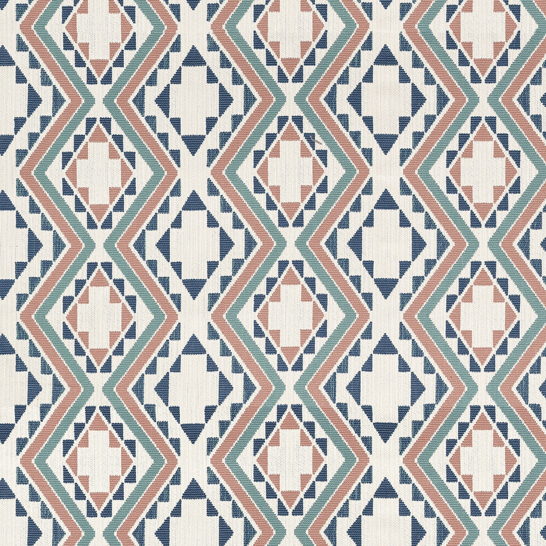 SAGAMORE - Clay and Navy by Thibaut Fabric