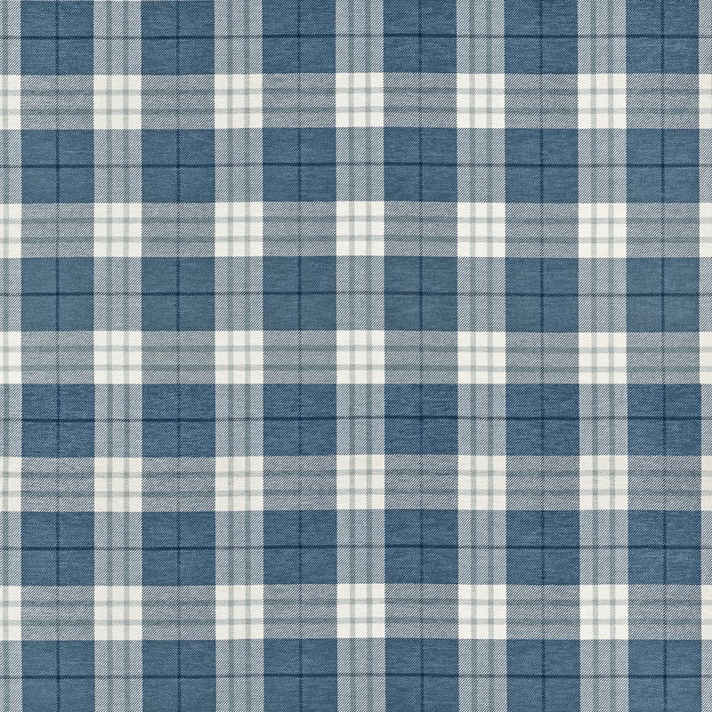 PERCIVAL PLAID - True Blue By Thibaut Fabric