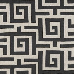 Tulum Applique Black on Natural W713221 By Thibaut Fabric