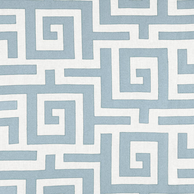 Tulum Applique Spa Blue W713222 by Thibaut Fabric Thibaut Fabric Tulum Applique Spa Blue W713222Fabric Mesa Fabric Book 61% Linen, 38% Wool, 1% Viscose INDIA </p><p>Repeat: V: - 52 - Fabric Carolina -