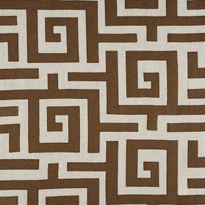 Tulum Applique Brown on Natural W713226 by Thibaut Fabric