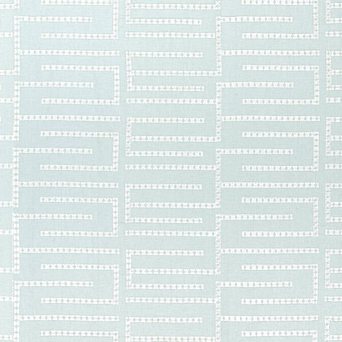 Architect Embroidery Mist W713629 by Thibaut Fabric Thibaut Fabric Architect Embroidery Mist W713629Fabric Grand Palace Fabric Book 90% Linen, 10% Viscose INDIA </p><p>Repeat: V: 5.75 53 - Fabric Carolina -