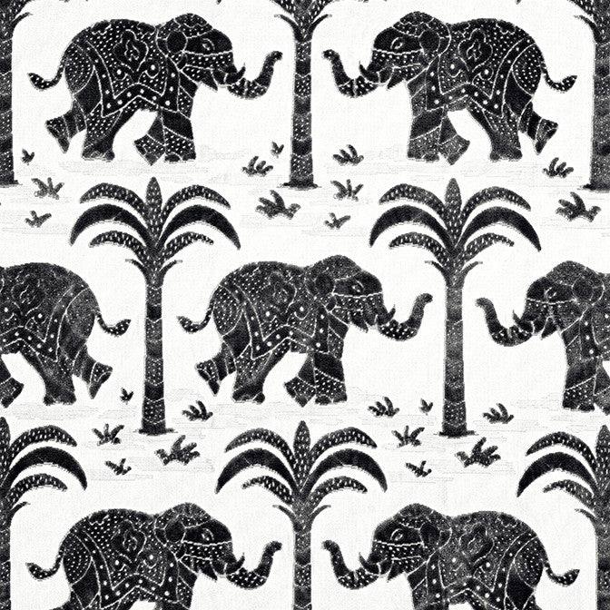 Elephant Velvet Black W716202 by Thibaut Fabric Thibaut Fabric Elephant Velvet Black W716202Fabric Kismet Fabric Book 100% Cotton INDIA </p><p>Repeat: V: 21.5 53 - Fabric Carolina -