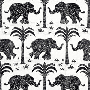 Elephant Velvet Black W716202 by Thibaut Fabric