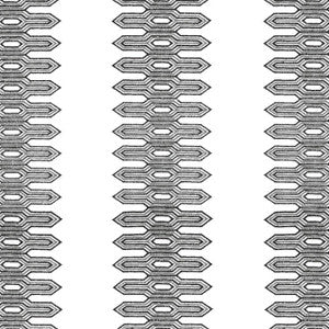 Nola Stripe Embroidery Black W720809 by Thibaut Fabric