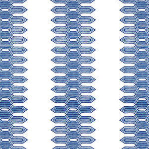 Nola Stripe Embroidery Navy W720810 by Thibaut Fabric