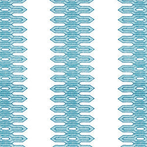 Nola Stripe Embroidery Aqua W720811 by Thibaut Fabric