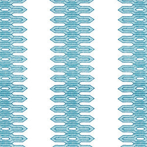 Nola Stripe Embroidery Aqua W720811 by Thibaut Fabric