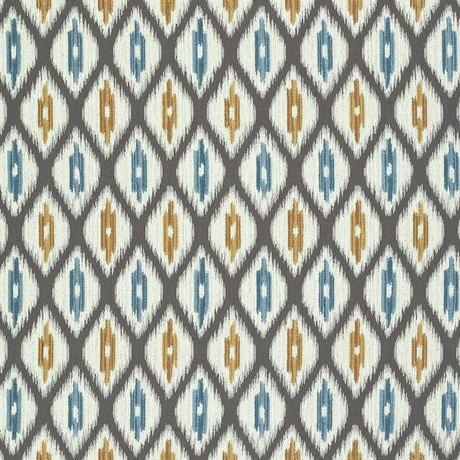 Rajah Charcoal W73364 by Thibaut Fabric Thibaut Fabric Rajah Charcoal W73364Fabric Nomad 51%Poly,29%Ray,17%Cot,3%Flx-AB U.S.A. </p><p>Repeat: V: 14.25 54 - Fabric Carolina -