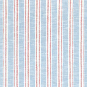 Southport Stripe Sky and Red W73489 by Thibaut Fabric