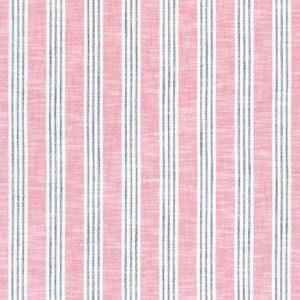 Southport Stripe Peony and Navy W73490 by Thibaut Fabric