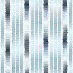 Topsail Stripe Sky and Marine W73515 by Thibaut Fabric