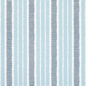 Topsail Stripe Sky and Marine W73515 By Thibaut Fabric
