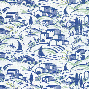 Landmark Marine and Apple Green W73525 By Thibaut Fabric