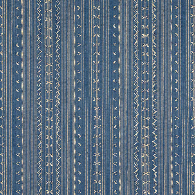 Charter Stripe Embroidery Navy W736456 by Thibaut Fabric Thibaut Fabric Charter Stripe Embroidery Navy W736456Fabric Indienne Fabric Book 100% Cotton INDIA </p><p>Repeat: V: 1.5 53 - Fabric Carolina -