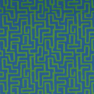 Terrace Lane Blue and Green W742034 by Thibaut Fabric