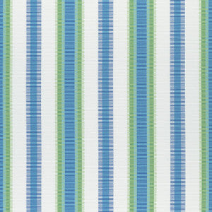 Samba Stripe Royal Blue and Green W74670 by Thibaut Fabric