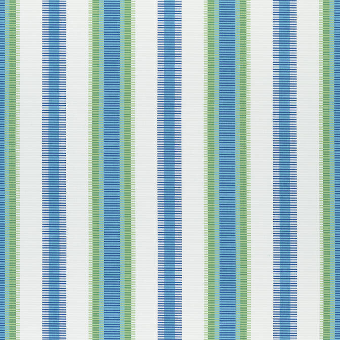 Samba Stripe Royal Blue and Green W74670 by Thibaut Fabric Thibaut Fabric Samba Stripe Royal Blue and Green W74670Fabric Festival 100% Polyester (UV) UNITED STATES </p><p>Repeat: V: - 54 - Fabric Carolina -